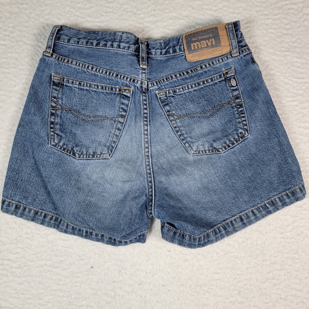 Mavi Aimee Shorts Womens 27 Blue Denim High Rise 163 Camp Short Zip Fly - Picture 6 of 11